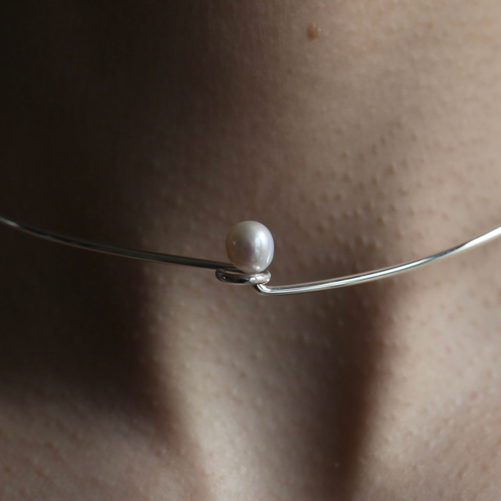 【残り一点】Baroque Pearl Line Choker Necklace