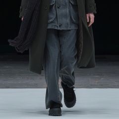 【残り一点】Vintaged Wash Denim 3pleated Wide-Leg Trousers
