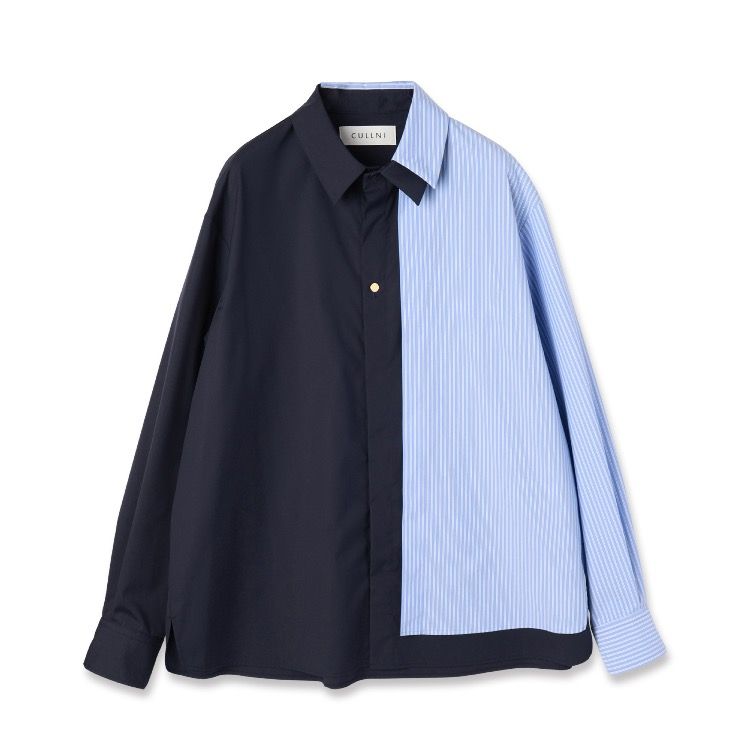 CULLNI - 【残り一点】Stripe Asymmetrical Layered Shirt