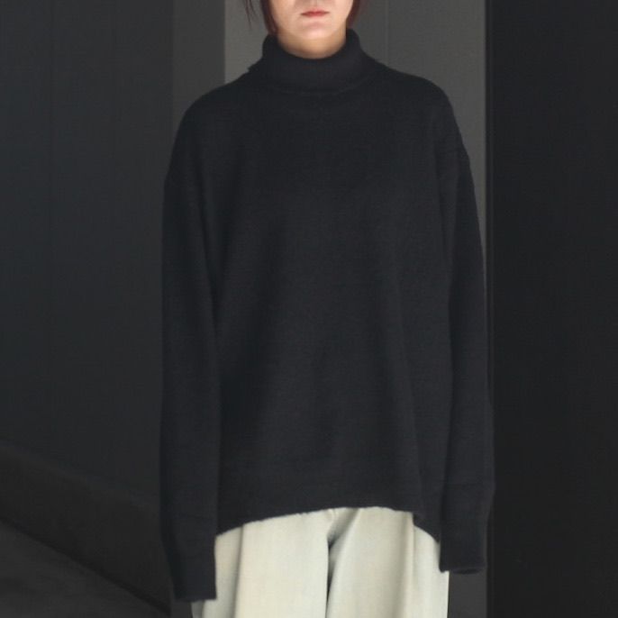 【残り一点】Wool/Alpaca Milled Knit Turtle Neck LS