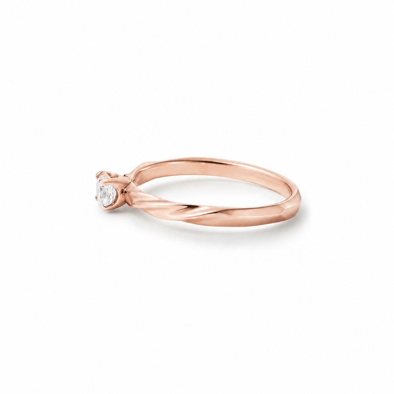 【お取り寄せ注文可能】Half Twist Ring W / Dia(K18 PINK GOLD)