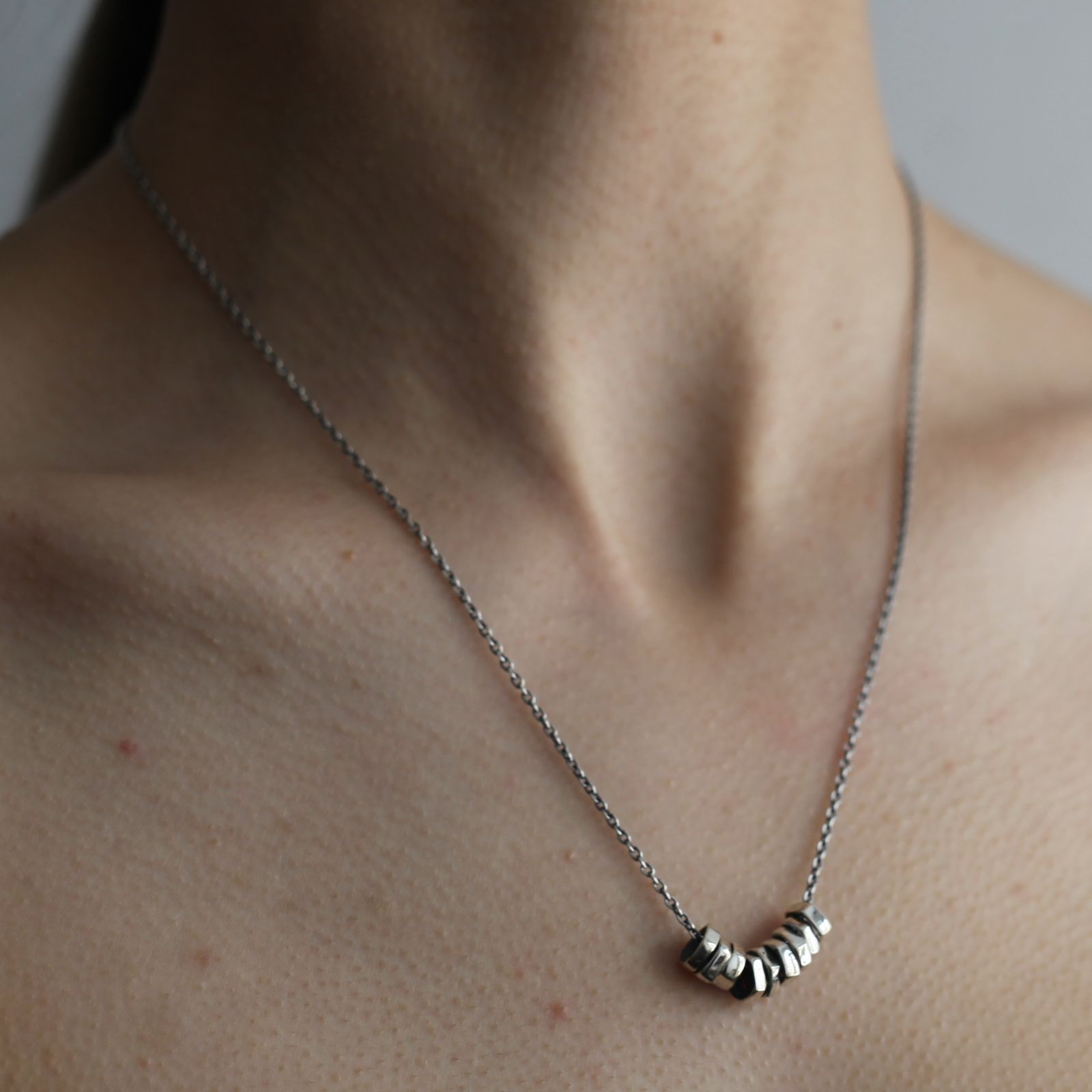 【残りわずか】Rock Beads Chain Neck(SILVER)