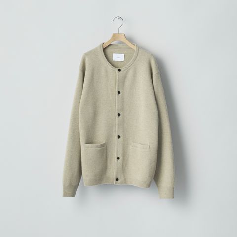 【残り一点】Extra Fine Wool Knit Crew Neck Cardigan