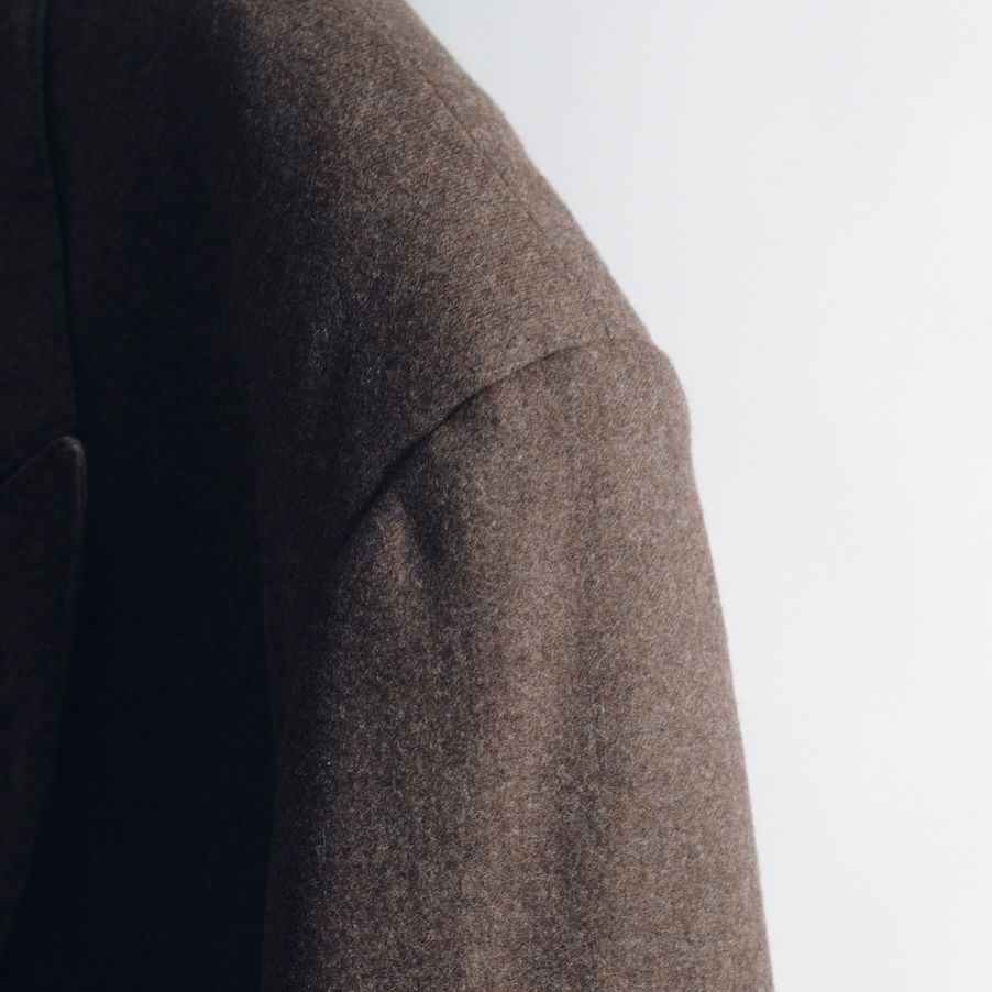 【残り一点】Round Big Shoulder Wool Flannel Jacket