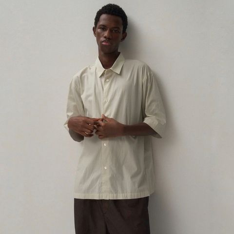 【残り一点】Shrink Cotton Lawn Oversized Half Sleeve Shirt