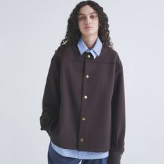 【残り一点】Double Cloth Collarless Dot Button Jacket