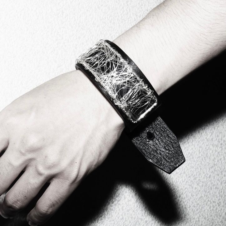 【お取り寄せ注文可能】Silver Mesh Wide Bangle