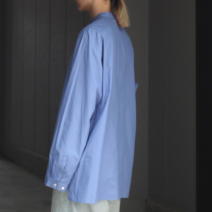 ATON - 【残りわずか】Suvin Broad Band Collar Shirt | ACRMTSM ONLINE STORE