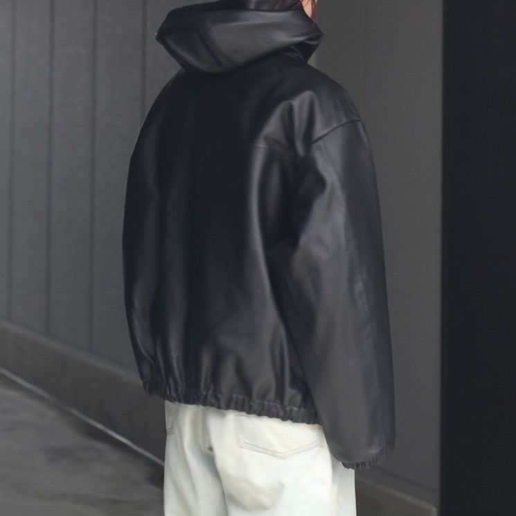 【残りわずか】Leather Hooded Short Jacket