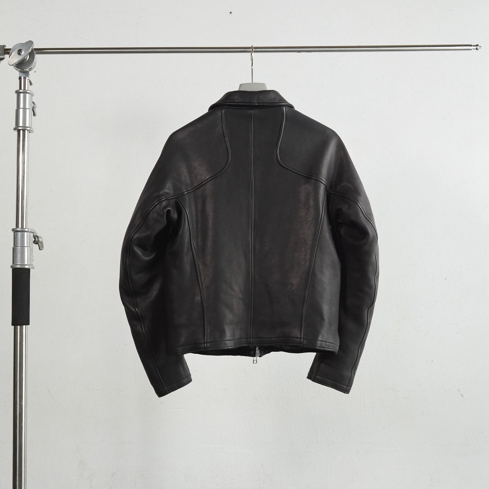 【残り一点】Leather Paneled Zip Up Jacket