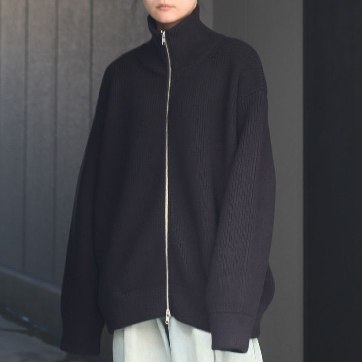 stein OVERSIZED DRIVERS KNIT ZIP JACKET-