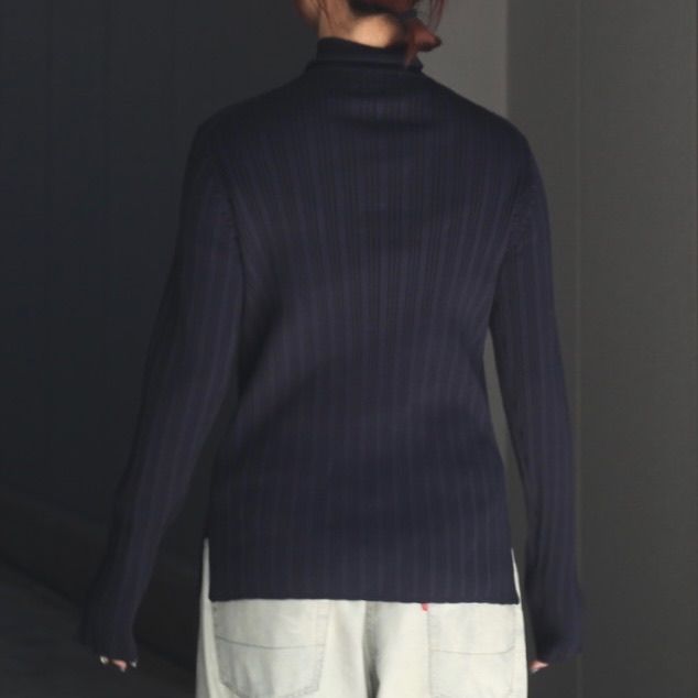 【残り一点】Open Collar Rib Knit Tops