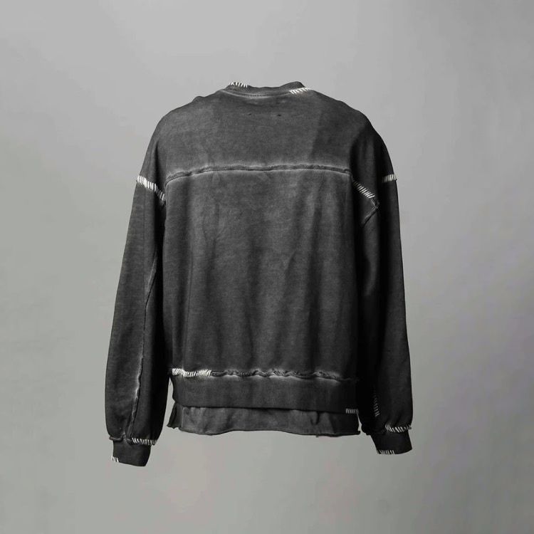 【残り一点】Heavy-Weight Sweat Embroidery Damage Over-Dye Crew Neck Pullover