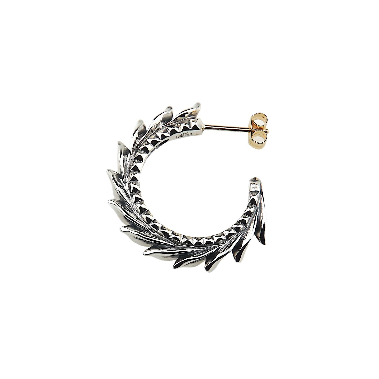 【お取り寄せ注文可能】Leaves Hoop earring(SILVERxGOLD)