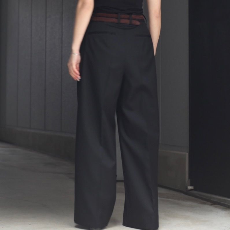 【残りわずか】Long Wide Trousers(2/72 WOOL GABARDINE)