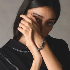 【残り一点】丸カン連結ブレスレット(BLACK)