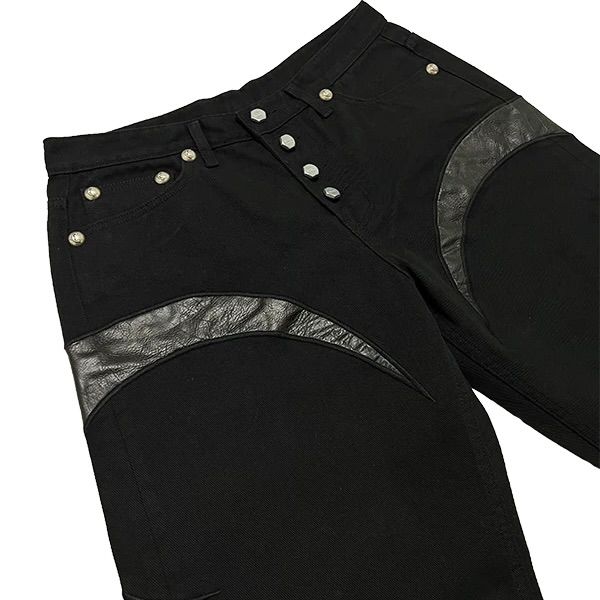 【残り一点】TC Leather Washing Denim Pants