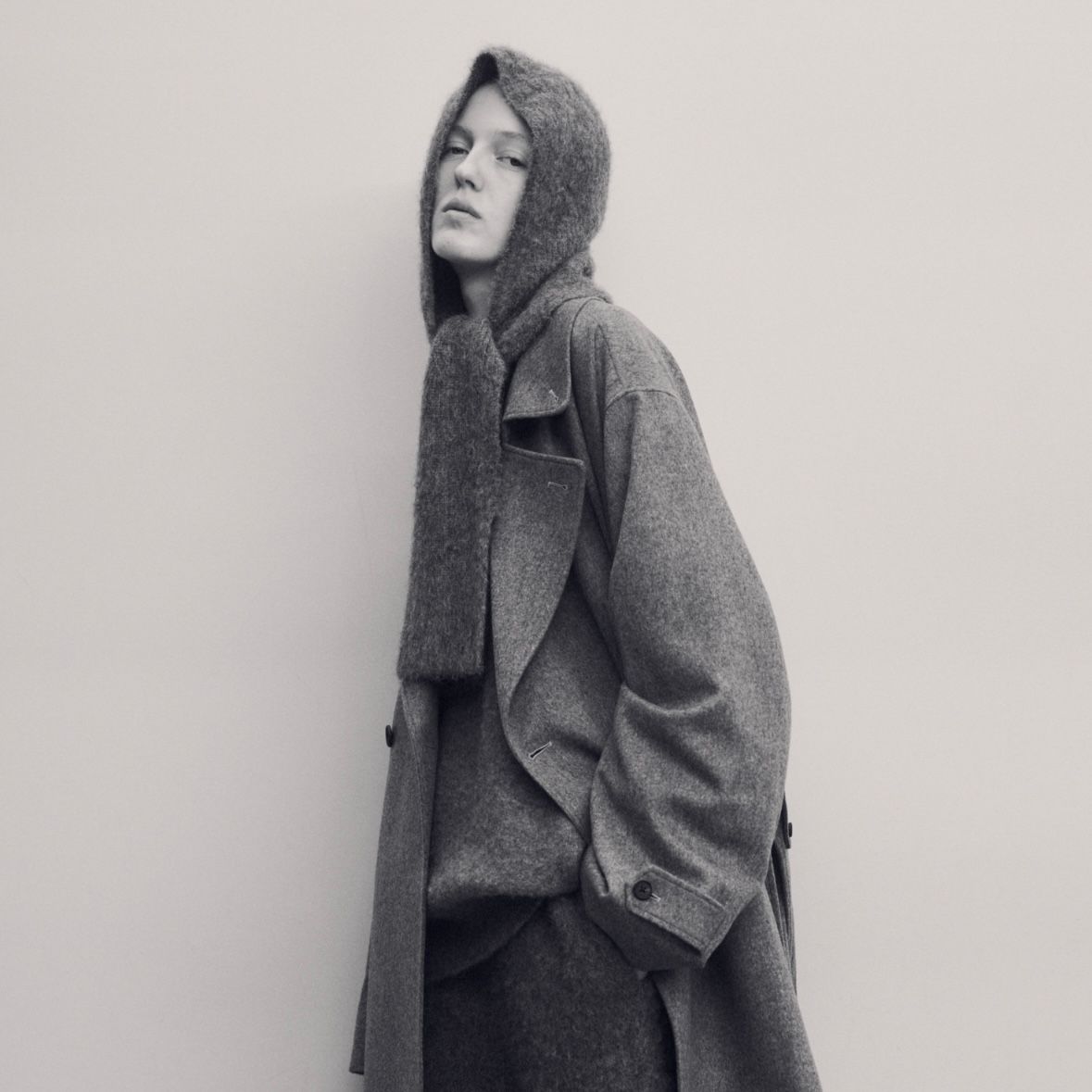 【残り一点】Wool/Alpaca Milled Knit Crew Neck LS