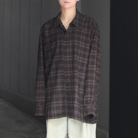 【残り一点】シアーコットンオープンカラーL/Sシャツ