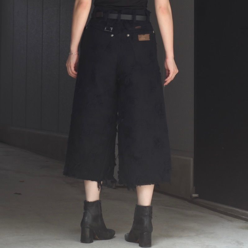 MINUS マイナス BOLO CRUST 襤褸 ダメージ加工 ブラックデニム MINUS マイナス BOLO CRUST 襤褸 ダメージ加工 ブラックデニム