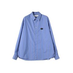 【残り一点】High Count Broad Embroidery Patch Stripe Shirt