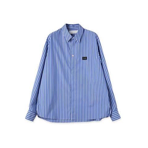 【残り一点】High Count Broad Embroidery Patch Stripe Shirt