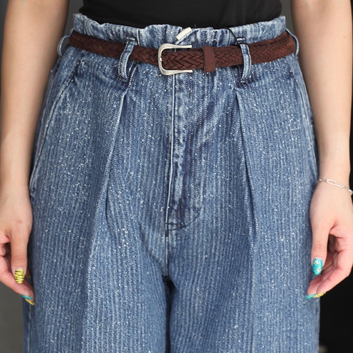 【残り一点】Tuck Baggy Type2(STRIPE DENIM SPLASH VINTAGE WASH)