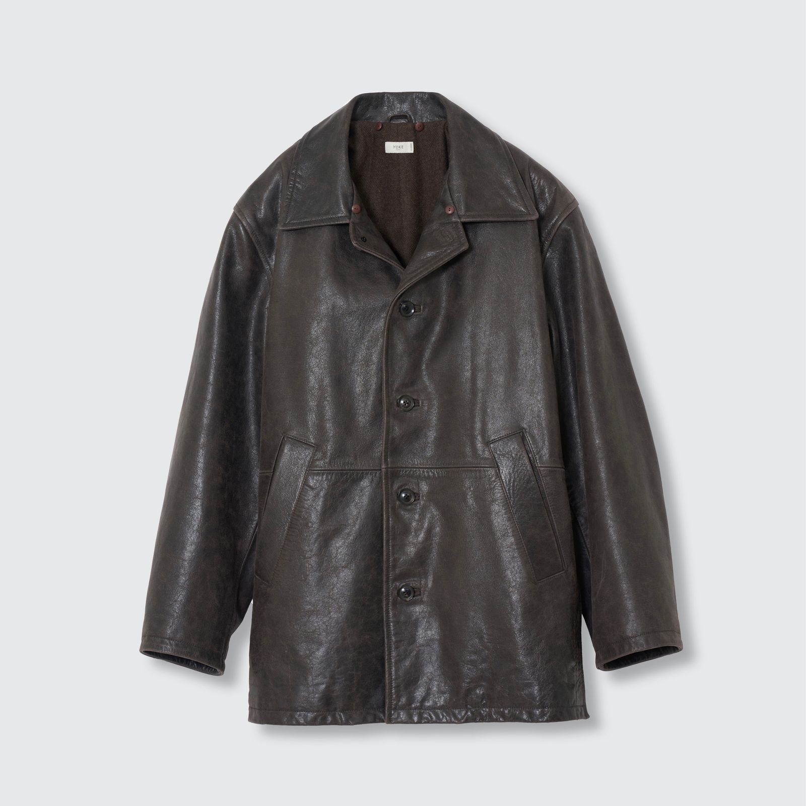 【残りわずか】Shearling Collar Leather Car Coat