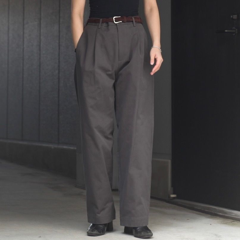 ATON - 【残り一点】Cotton Gabardine Tapered Wide Pants | ACRMTSM