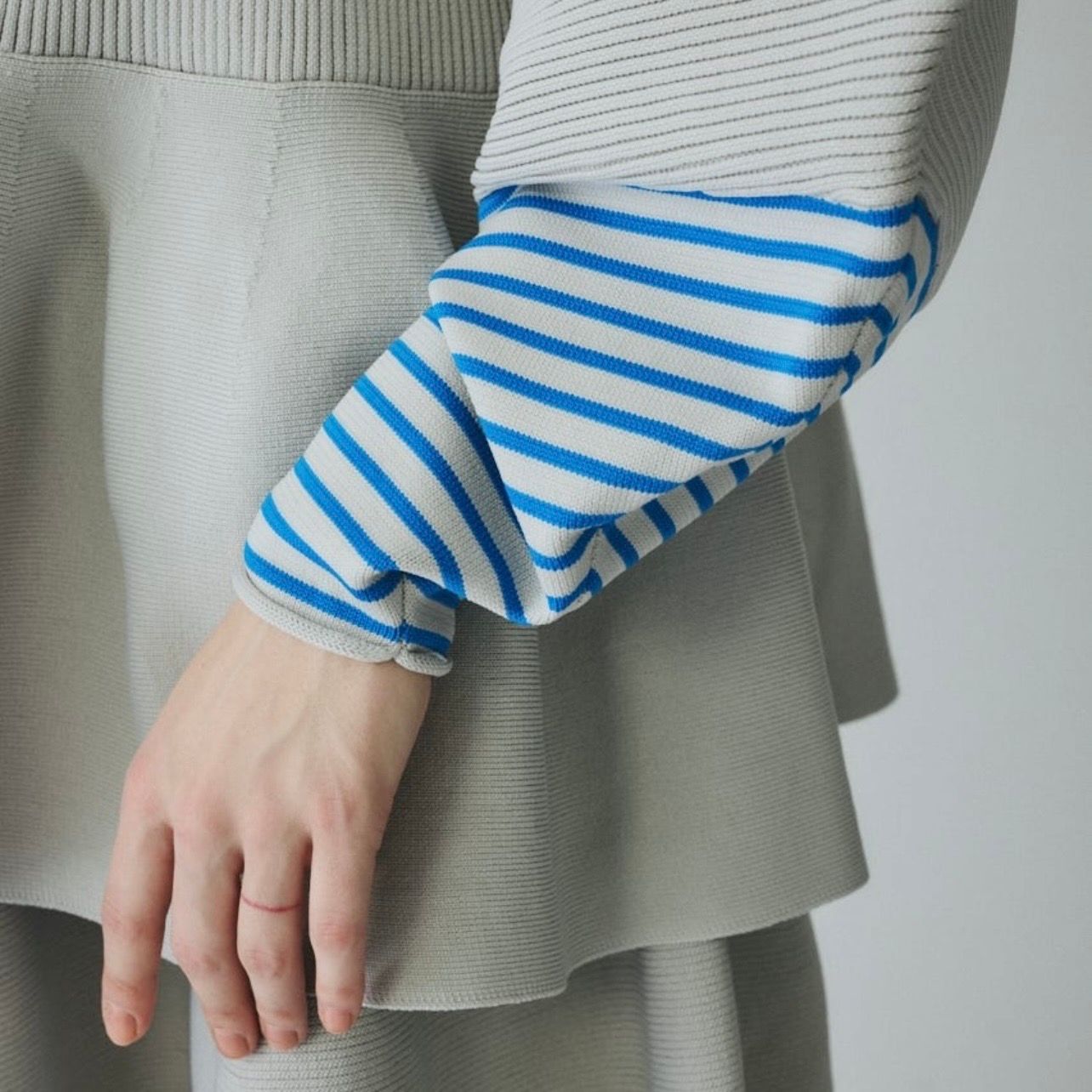 【残り一点】Border Sleeve Knit Tops