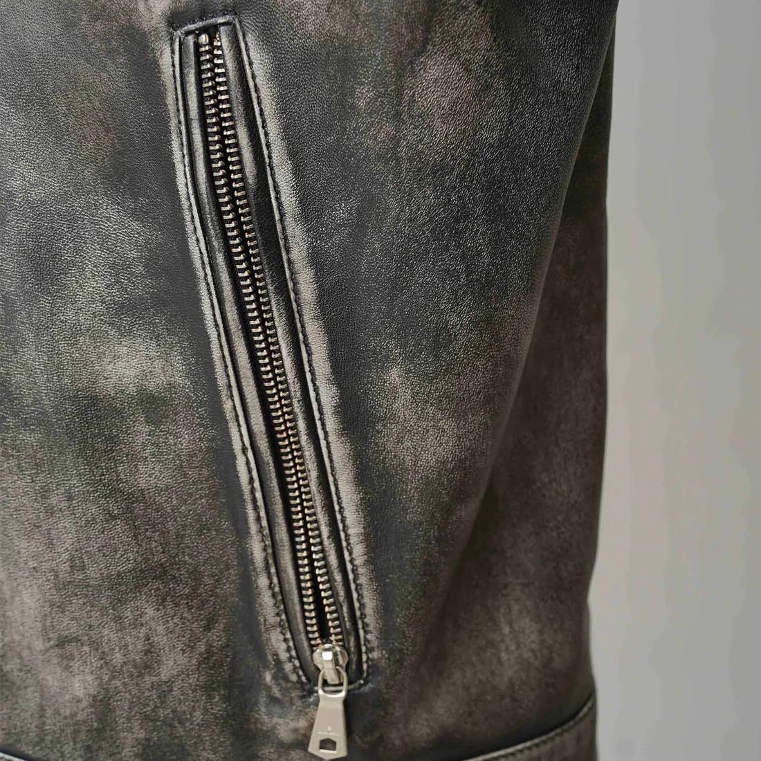 【残り一点】Sheep Leather Single Riders Collared Jacket