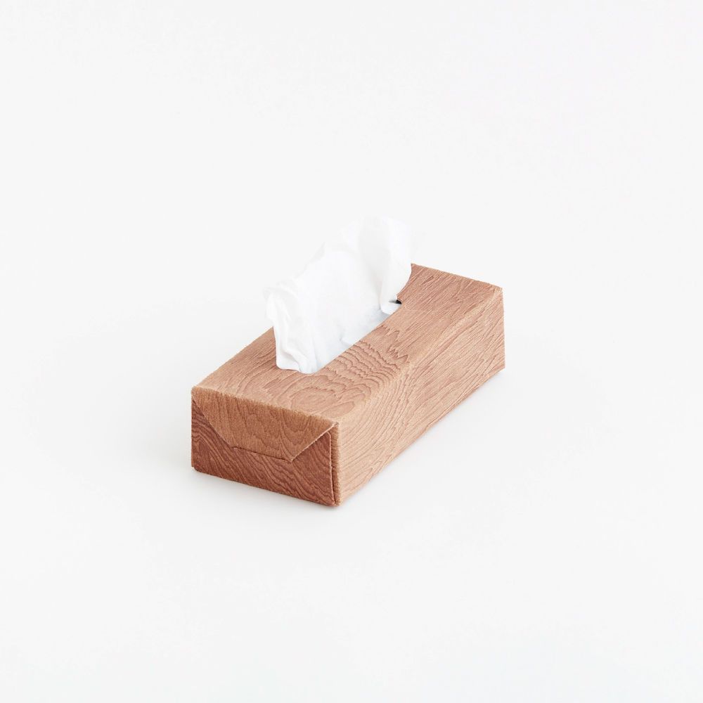 【残り一点】Plywood Leather Tissue Box Case