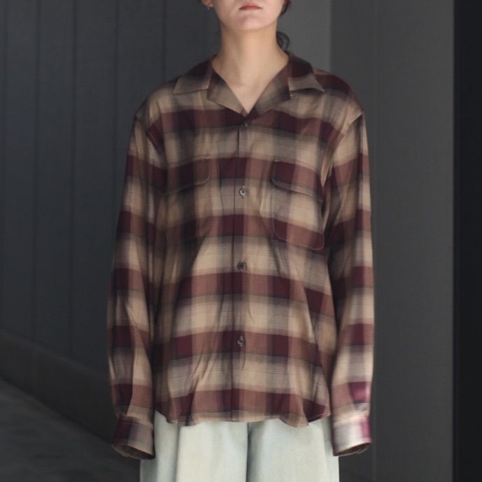 【残り一点】Plaid Open Collar Shirts