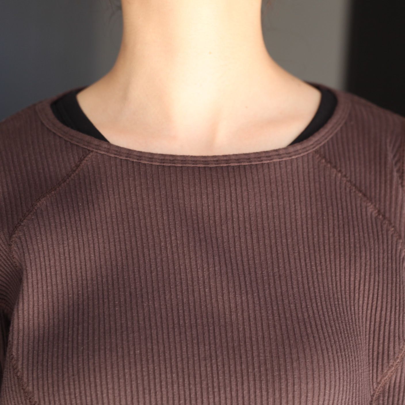 【残りわずか】Panelled Ribbed Long Sleeve T-shirt