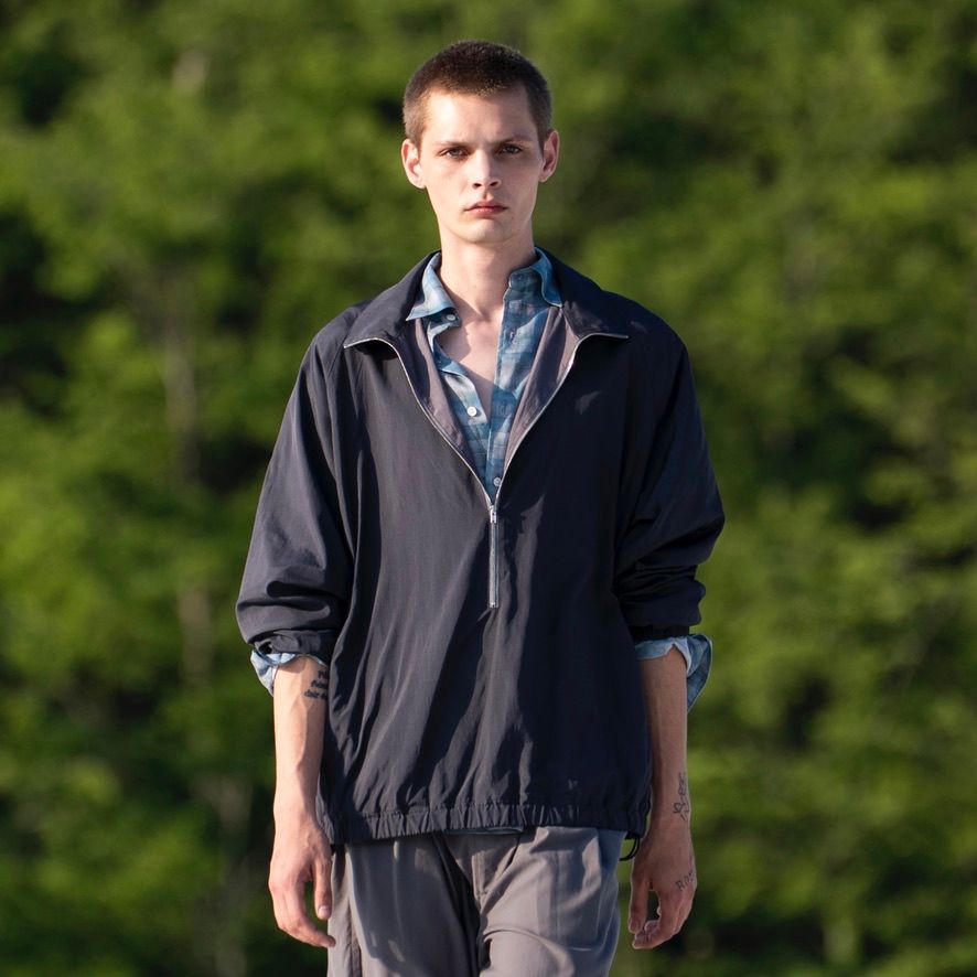 【残り一点】Printed Plaid Cotton Twill Shirt