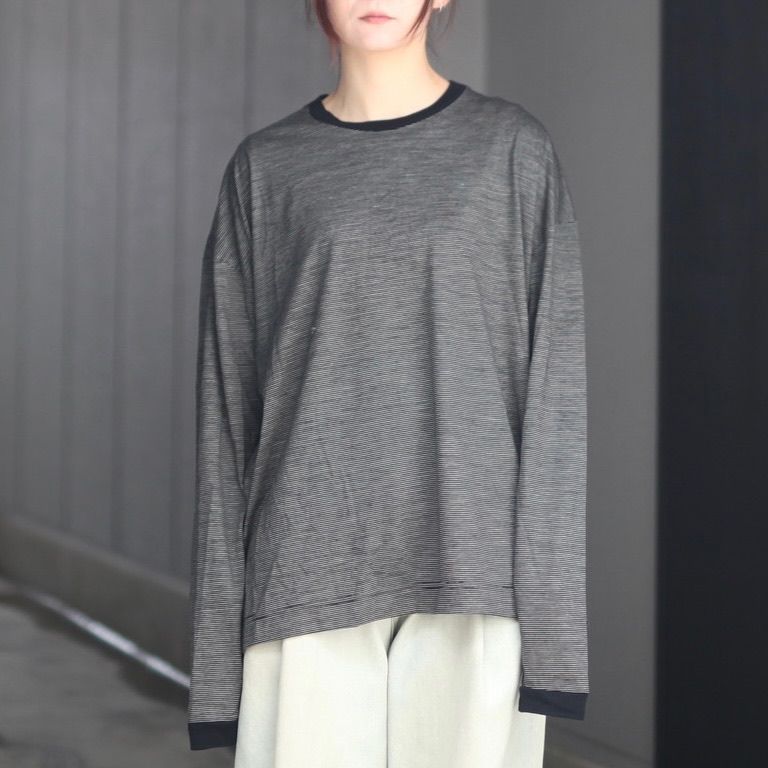 【残り一点】32G Wool Stripe LS Tee