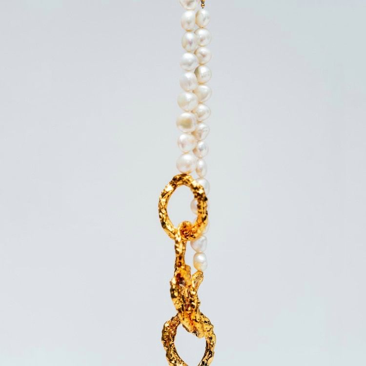 【お取り寄せ注文可能】Baroque Pearl Melted Chain Necklace