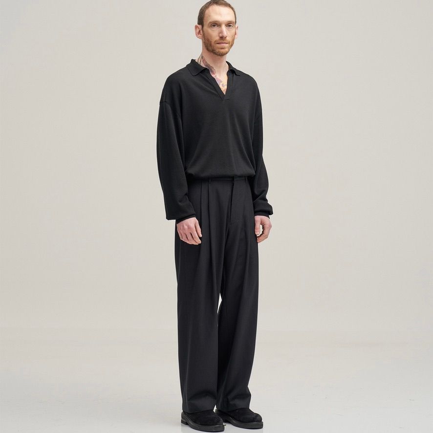 【残り一点】Narrow Stripe Tapered Slacks