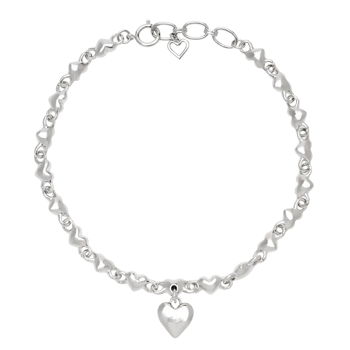 【残りわずか】Heart Dropped Chain Necklace(SILVER)