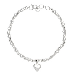 【残りわずか】Heart Dropped Chain Necklace(SILVER)