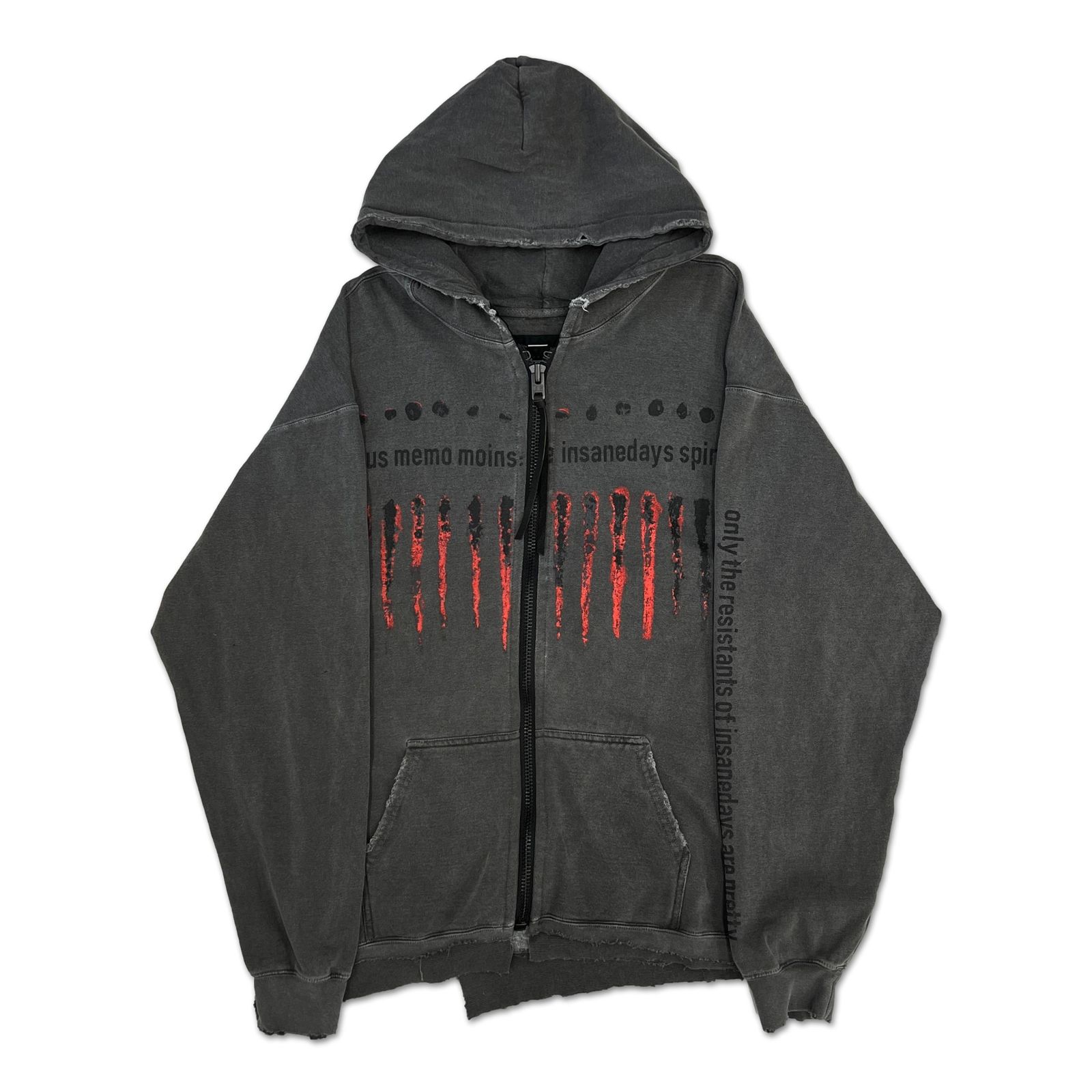 【残り一点】Bootleg Zip Up Hoodie With Damaged(ERROR S)