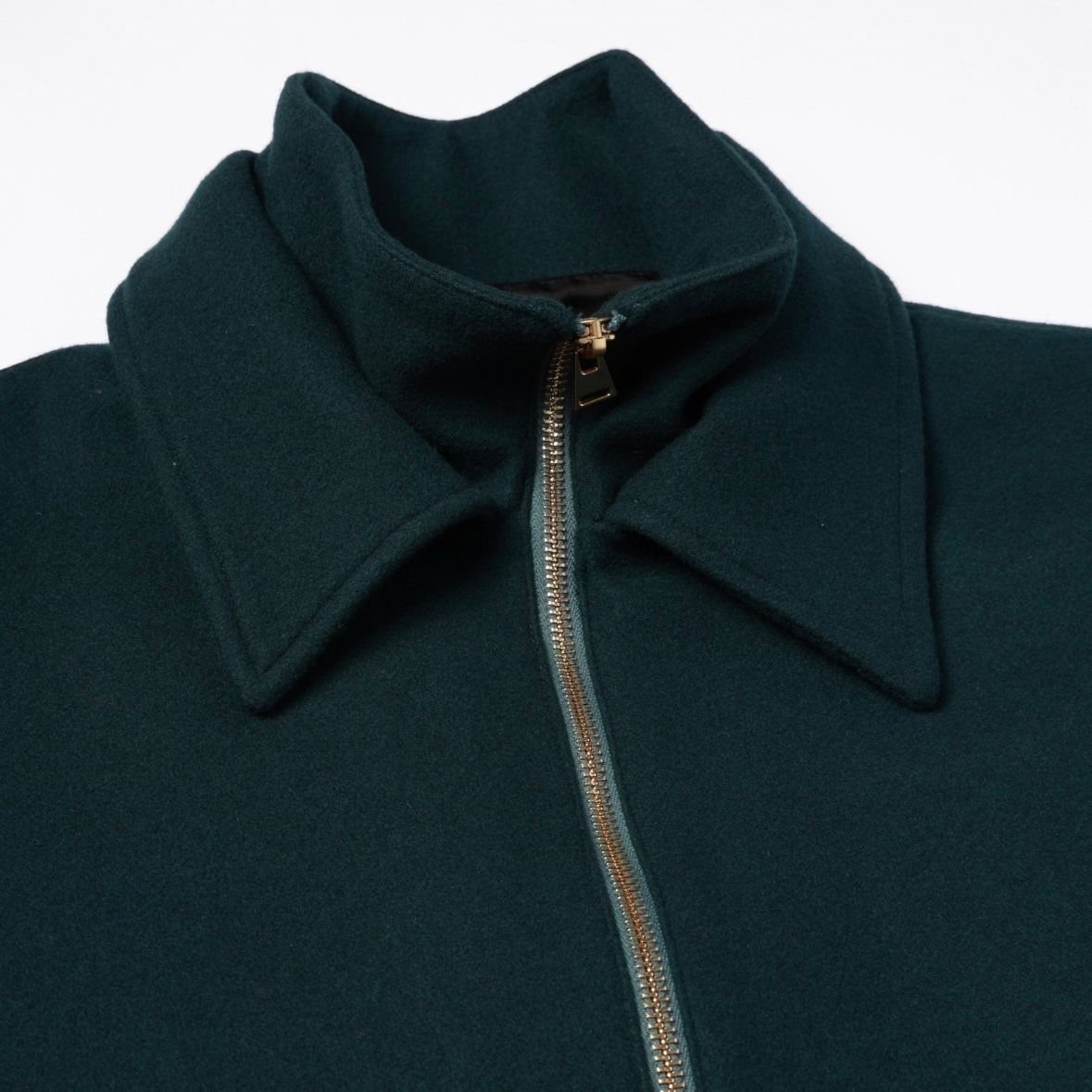 【残り一点】Lamb Wool Melton Double Collar Zip Up Jacket