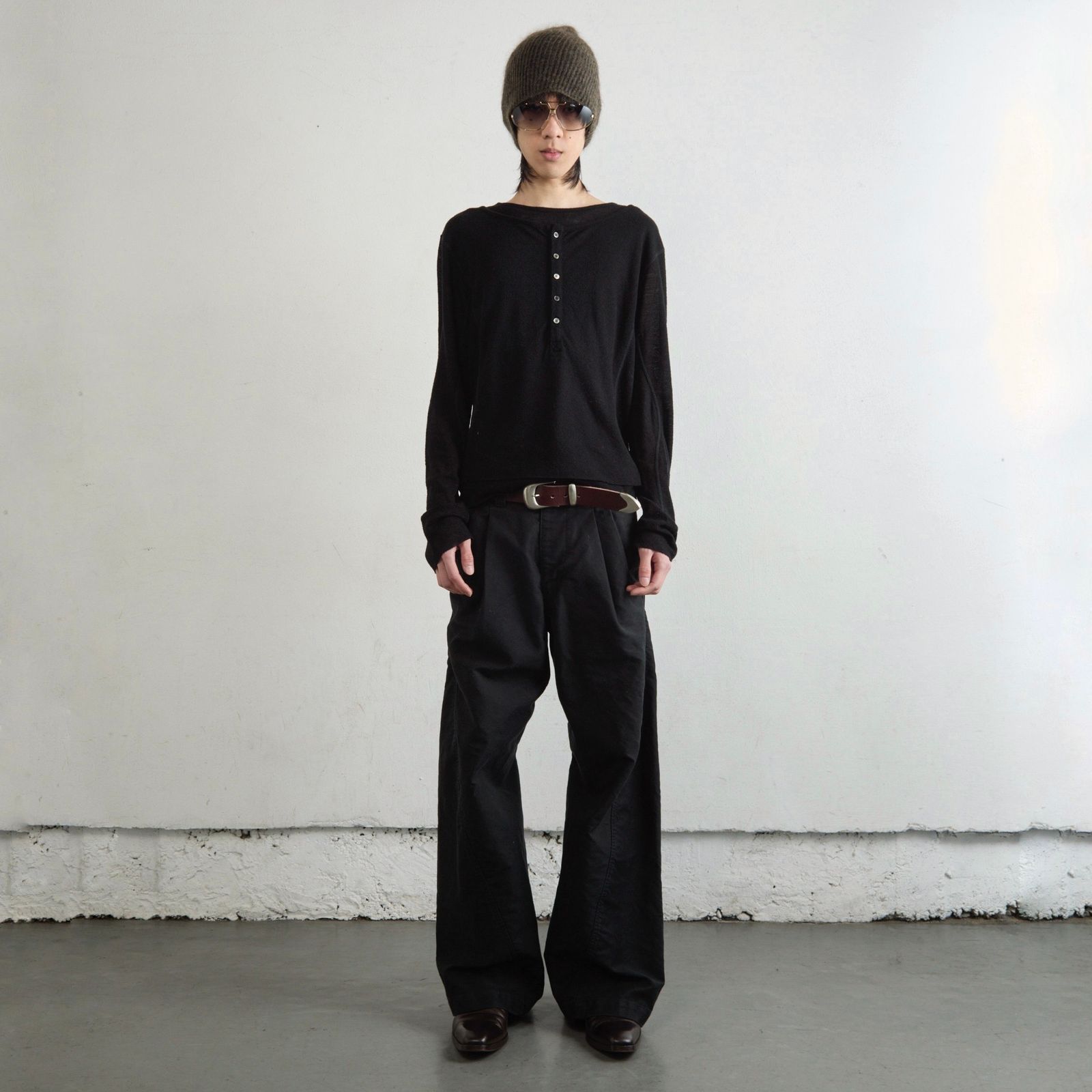 ＜NVRFRGT＞ ベロア ダブルレイヤー ロングスリーブ Tシャツ NVRFRGT - 【残りわずか】Velour Double Layer Long Sleeve T