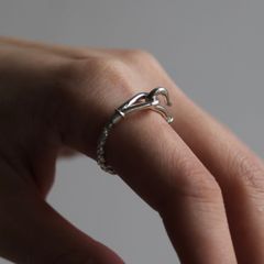 【残り一点】Rope Chain Hook Ring(SILVER)