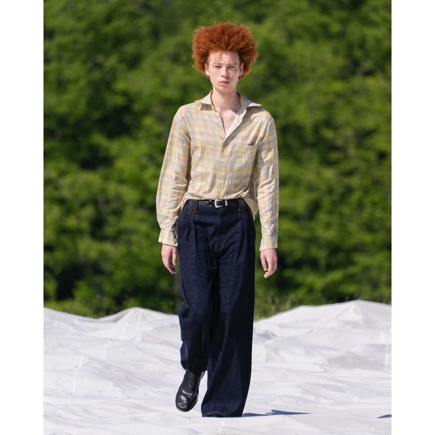 【残り一点】Printed Plaid Cotton Twill Shirt