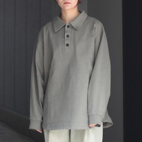 【残り一点】ヘビーコットンガーメントダイL/Sポロシャツ