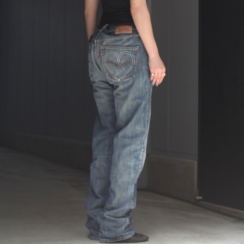 【残り一点】Vintage Levi's Heart Pocket Damage Denim_SIZE M