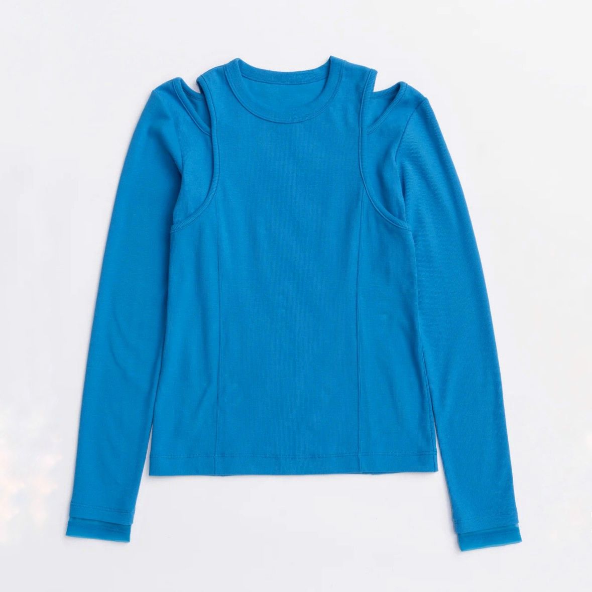 【残り一点】Shoulder Slit Rib Top