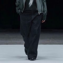 【残り一点】Denim 3pleated Wide-Leg Trousers