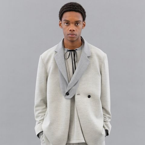 ETHOSENS エトセンス ウールプルオーバージャケットブルーグレー新品未  